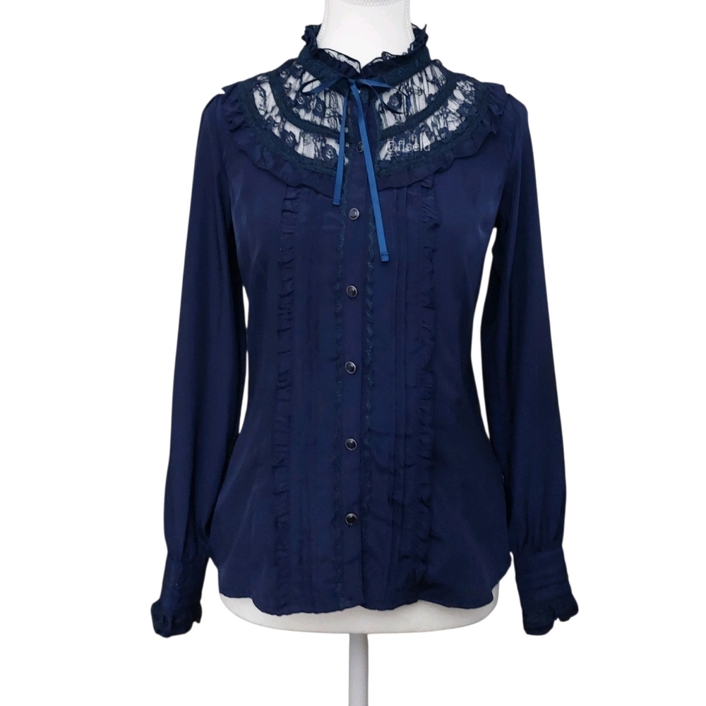 Axes Femme - Lace Yoke Blouse